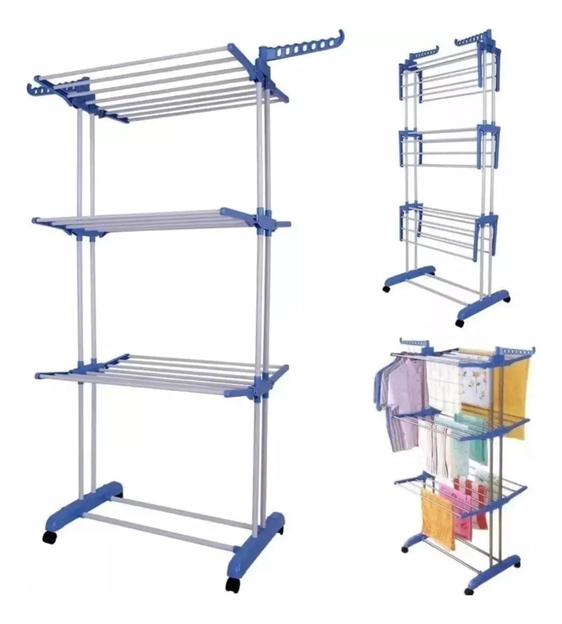 TENDEDERO COLGADOR PLEGABLE DE ROPA 3 NIVELES XL - 2