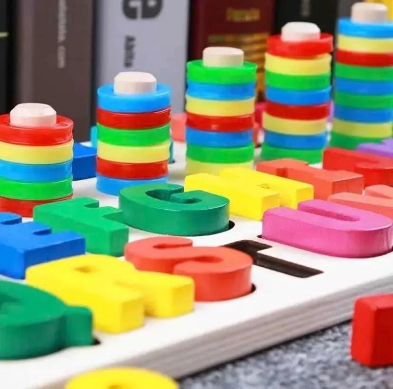 TABLERO EDUCATIVO DE PUZZLES CON NUMEROS Y LETRAS PARA NIÑOS - 4