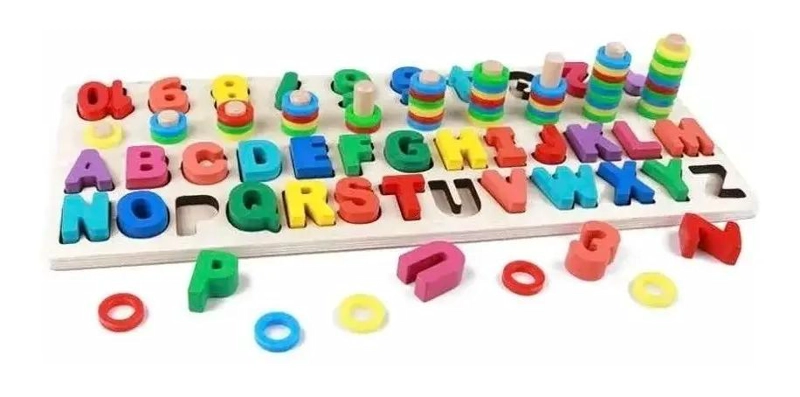 TABLERO EDUCATIVO DE PUZZLES CON NUMEROS Y LETRAS PARA NIÑOS - 6