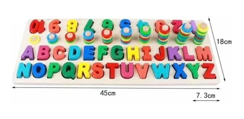 TABLERO EDUCATIVO DE PUZZLES CON NUMEROS Y LETRAS PARA NIÑOS - 7