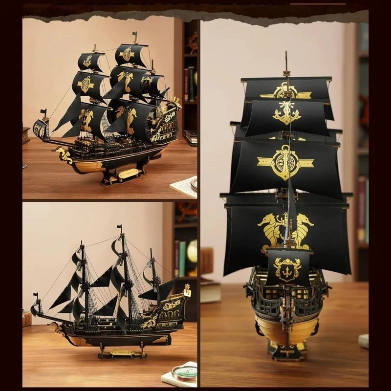 PUZZLE 3D BARCO PIRATA SEAHORSE BARQUE PARA ARMAR - 6