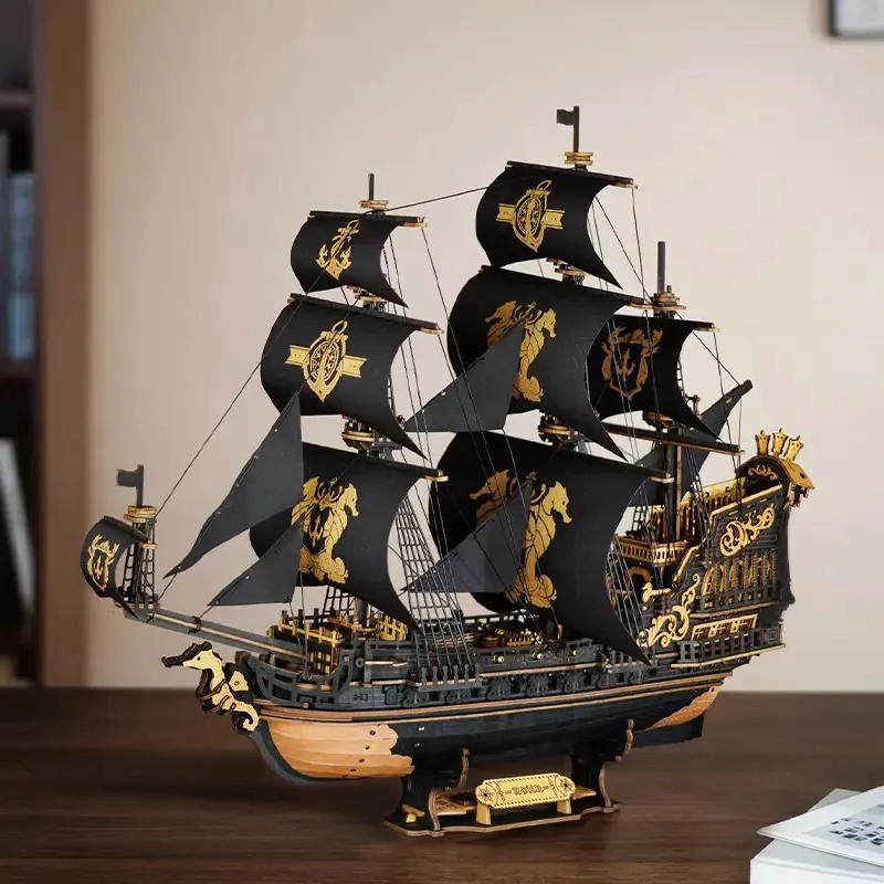 PUZZLE 3D BARCO PIRATA SEAHORSE BARQUE PARA ARMAR - 9