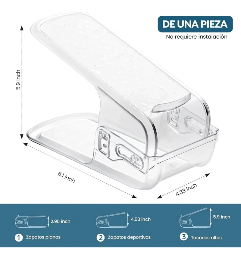 ORGANIZADOR DE ZAPATOS APILABLE PARA CLOSET CON 6 PIEZAS - 5