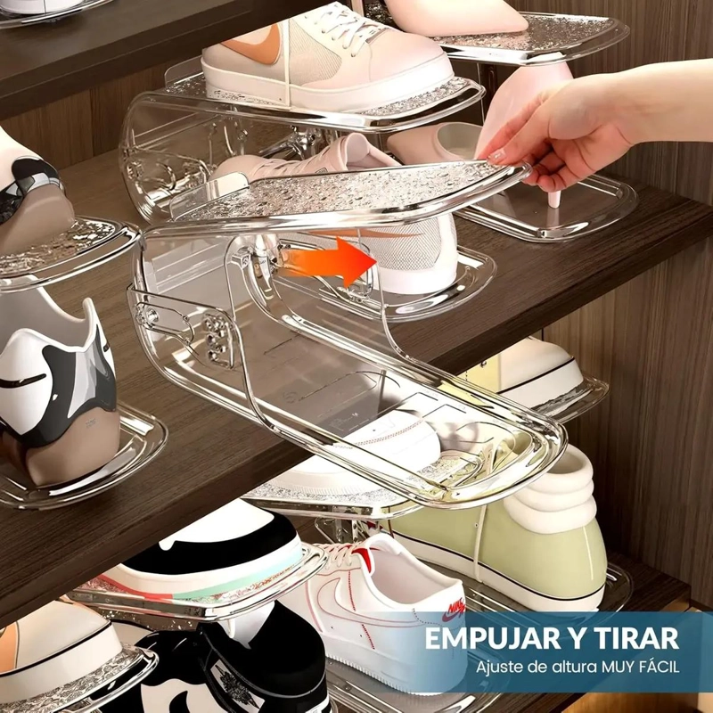 ORGANIZADOR DE ZAPATOS APILABLE PARA CLOSET CON 6 PIEZAS - 6