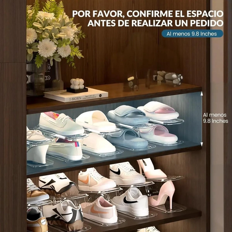 ORGANIZADOR DE ZAPATOS APILABLE PARA CLOSET CON 6 PIEZAS - 7