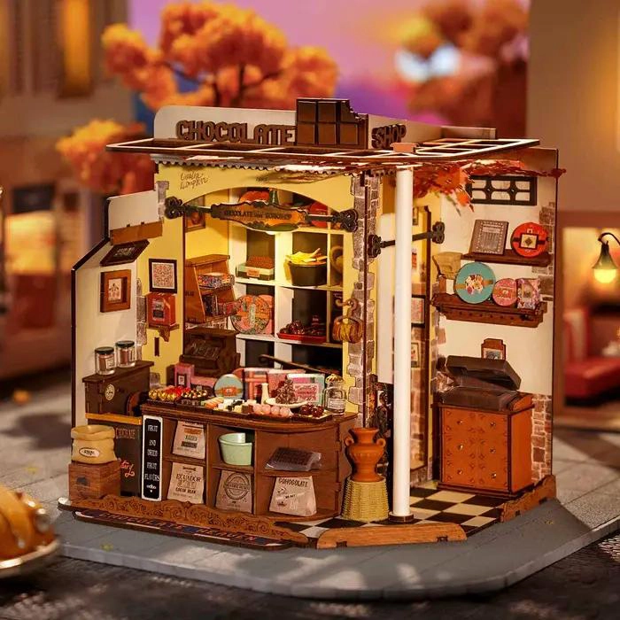 PUZZLE 3D CASA MINIATURA CHOCOLATERIA DETALLADA - 1