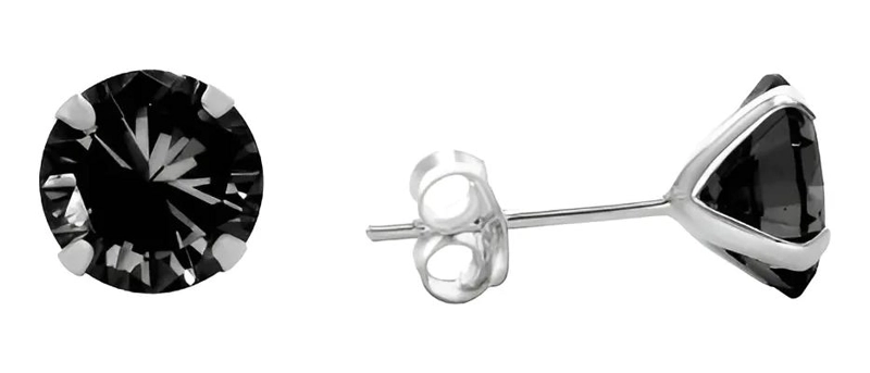 AROS DE PLATA 925 CON CIRCON NEGRO PARA HOMBRE Y MUJER - 1