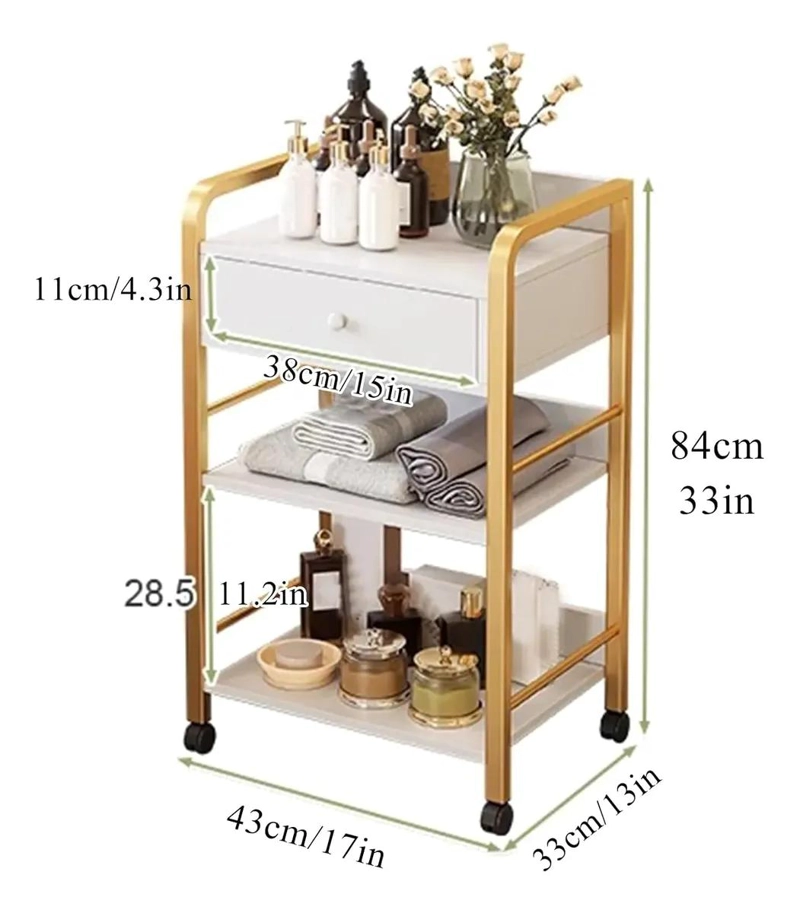 CARRITO ORGANIZADOR CON RUEDAS DE 3 NIVELES PARA ALMACENAMIENTO - 8