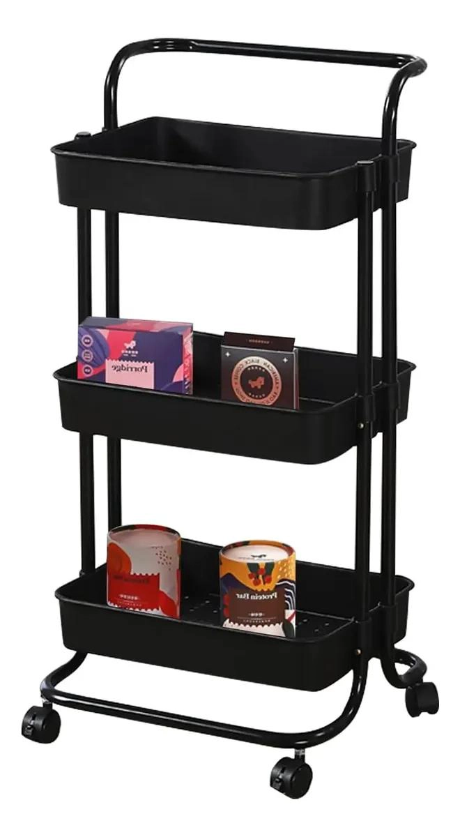 CARRITO ORGANIZADOR DE ALMACENAMIENTO CON RUEDAS DE 3 NIVELES - 4