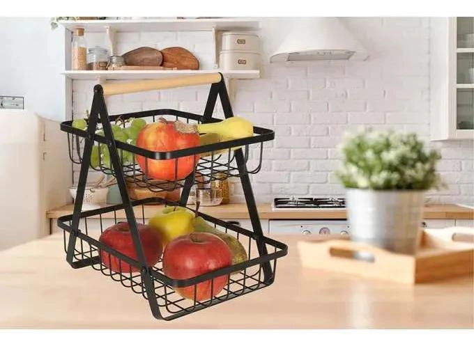 ORGANIZADOR MULTIFUNCIONAL PARA FRUTAS Y VERDURAS DE DOS NIVELES - 3