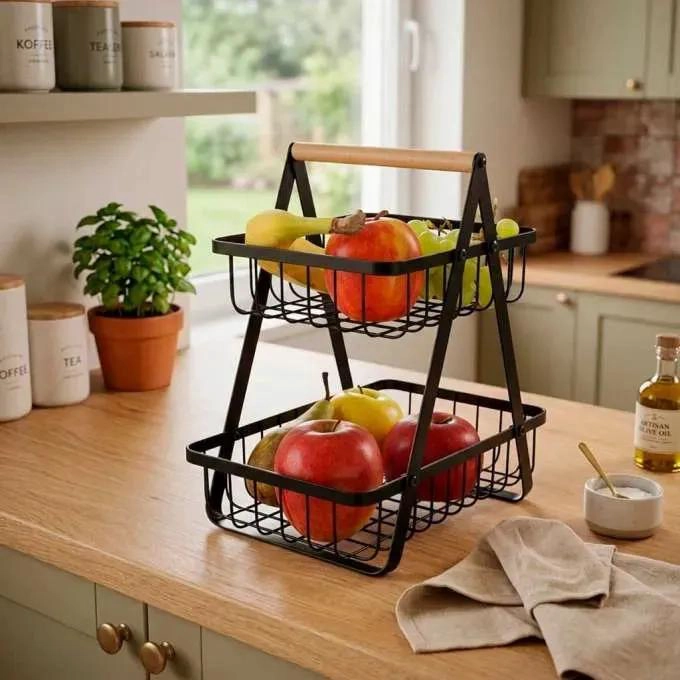 ORGANIZADOR MULTIFUNCIONAL PARA FRUTAS Y VERDURAS DE DOS NIVELES - 5