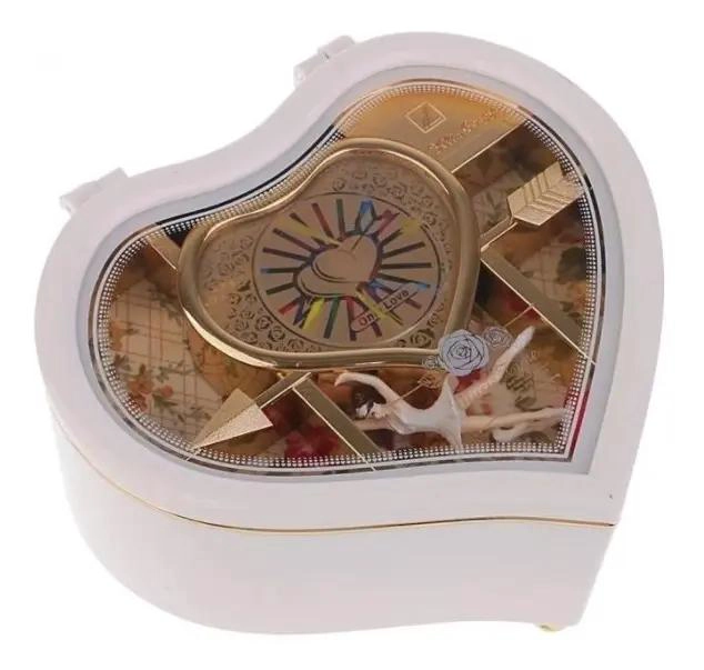 CAJA MUSICAL BAILARINA CORAZON 15X14X7 CM PARA NIÑAS - 4