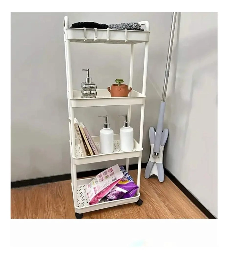 CARRITO ORGANIZADOR MULTIUSO DE 4 NIVELES COLOR BLANCO - 3