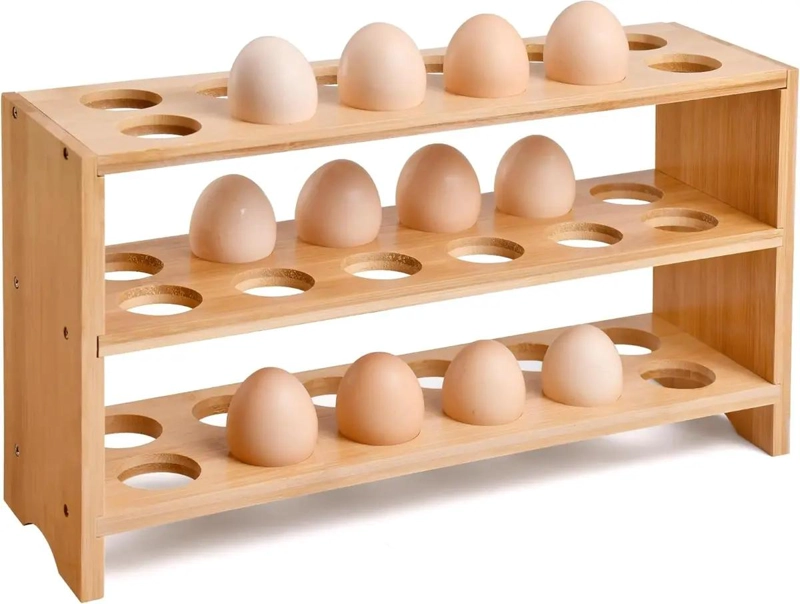 ORGANIZADOR DE HUEVOS DE BAMBU PARA 36 HUEVOS - 1