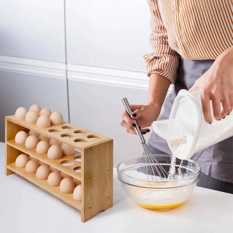 ORGANIZADOR DE HUEVOS DE BAMBU PARA 36 HUEVOS - 3