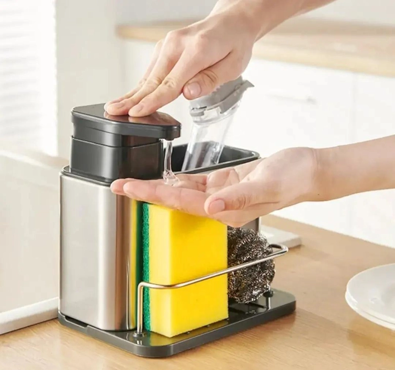 ORGANIZADOR Y DISPENSADOR MULTIFUNCIONAL PARA FREGADERO - 4