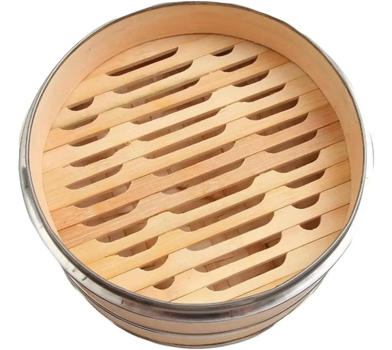 OLLA VAPORERA DE BAMBU CON CESTA DE 2 NIVELES PARA COCINAR AL VAPOR - 2
