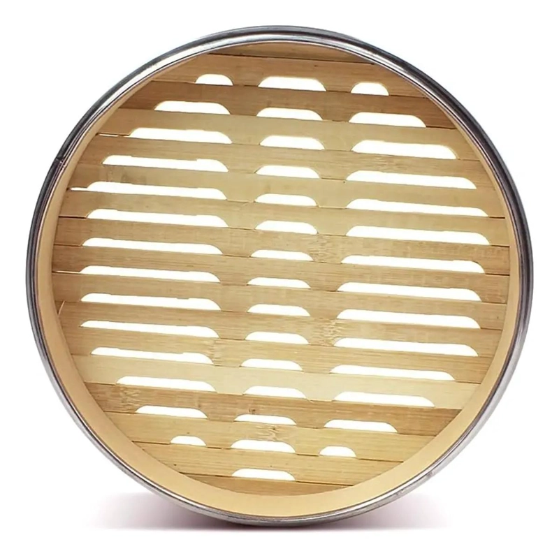 OLLA VAPORERA DE BAMBU CON CESTA DE 2 NIVELES PARA COCINAR AL VAPOR - 4