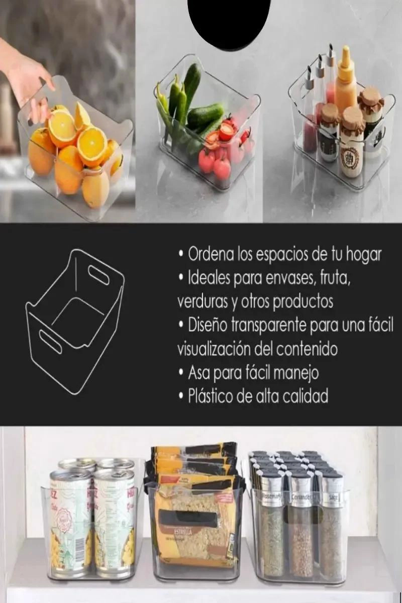 SET DE ORGANIZADORES ACRILICOS PARA REFRIGERADOR Y DESPENSA - 8