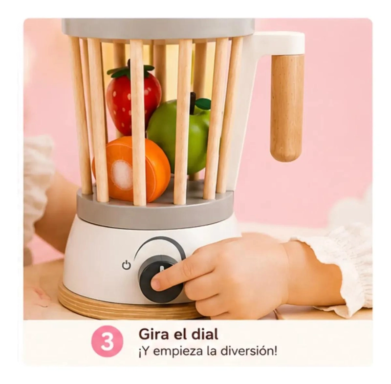 LICUADORA DE MADERA INFANTIL CON FRUTAS DE VELCRO - 10