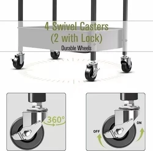 CARRITO ORGANIZADOR MULTIUSO CON RUEDAS Y 3 NIVELES - 2