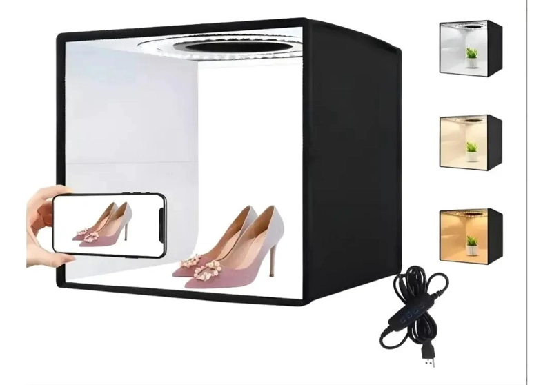 ESTUDIO FOTOGRAFICO COMPACTO 40X40CM CON ILUMINACION LED - 2