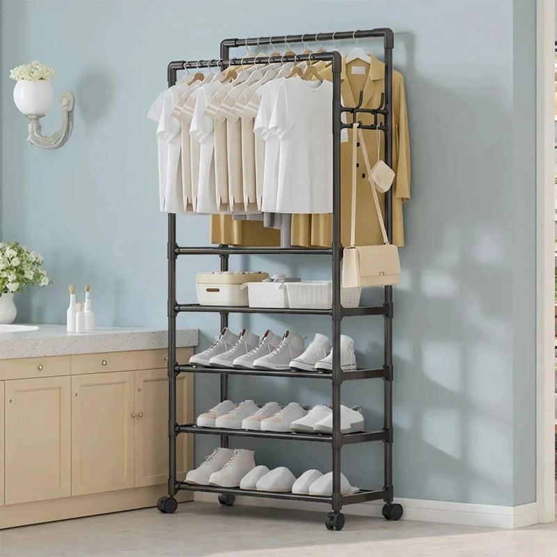 PERCHERO MULTIFUNCIONAL CON ZAPATERA Y ORGANIZADOR DE ROPA - 2