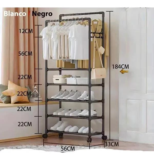 PERCHERO MULTIFUNCIONAL CON ZAPATERA Y ORGANIZADOR DE ROPA - 3