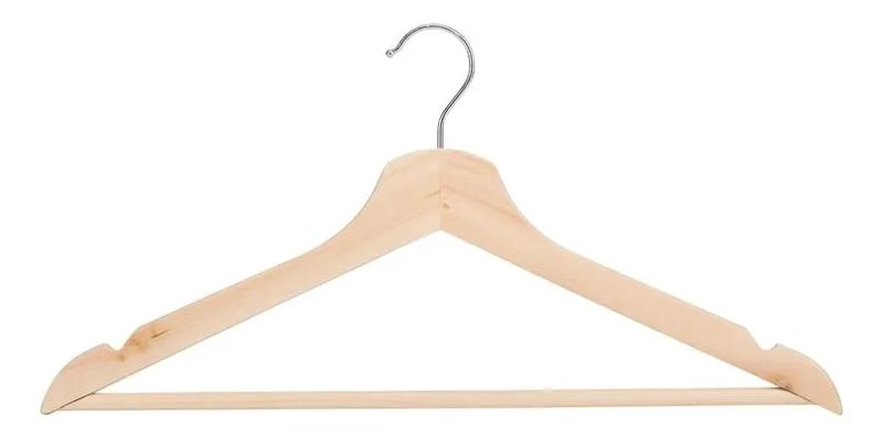 SET DE 15 COLGADORES DE MADERA NATURAL PARA ROPA - 3