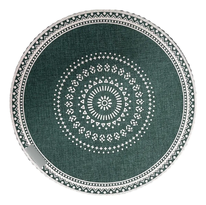 SET DE 6 MANTELES INDIVIDUALES REDONDOS TRENZADOS 38CM COLOR TURQUESA - 1