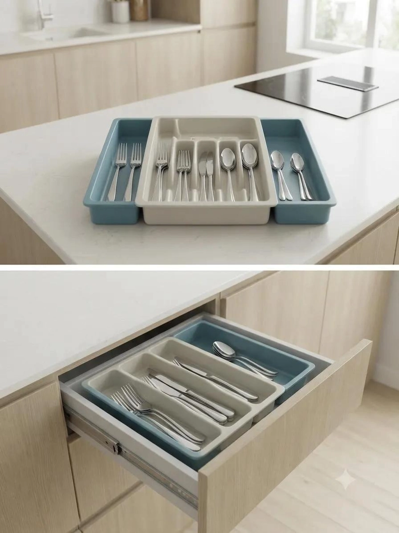 ORGANIZADOR DE CUBIERTOS EXPANDIBLE CON 8 COMPARTIMENTOS - 3