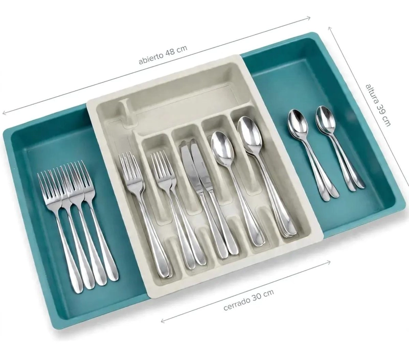 ORGANIZADOR DE CUBIERTOS EXPANDIBLE CON 8 COMPARTIMENTOS - 4