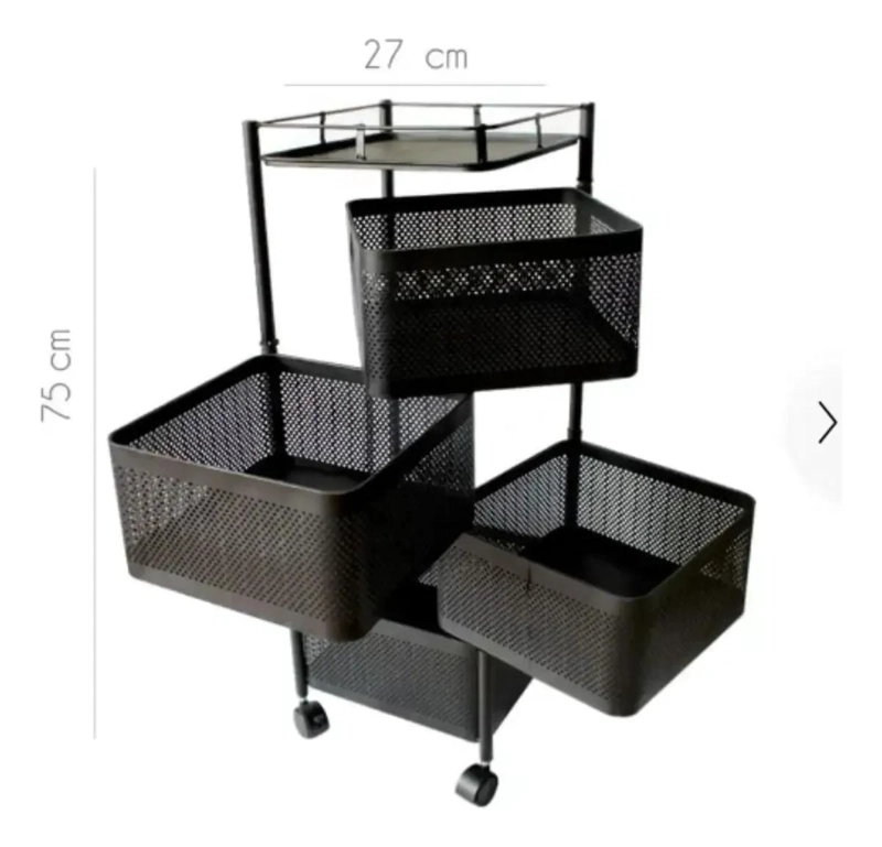 CARRITO ORGANIZADOR GIRATORIO DE 4 CESTAS PARA COCINA - 4