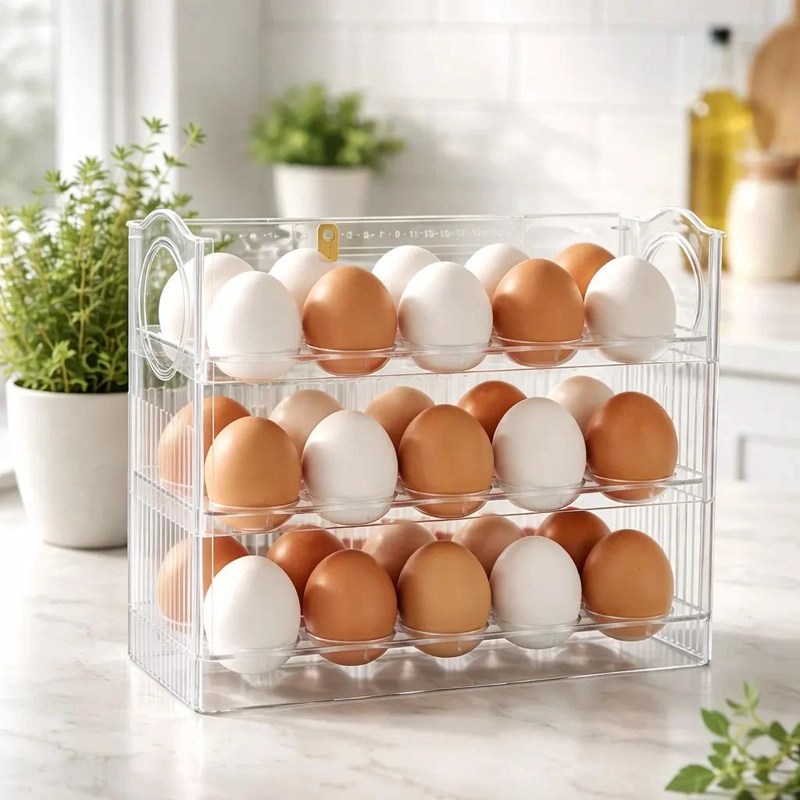 ORGANIZADOR DE HUEVOS RECTANGULAR CON 30 CAVIDADES - 1