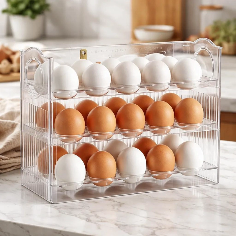 ORGANIZADOR DE HUEVOS RECTANGULAR CON 30 CAVIDADES - 6