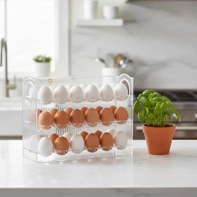 ORGANIZADOR DE HUEVOS RECTANGULAR CON 30 CAVIDADES - 8