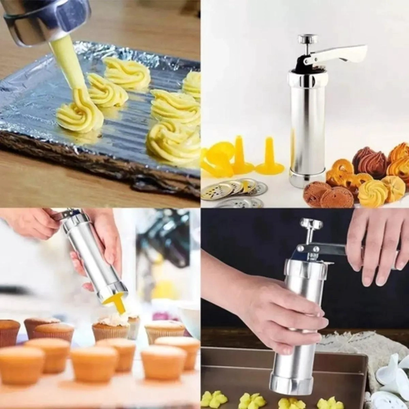 MAQUINA PARA HACER GALLETAS Y RELLENAR CHURROS CON ACCESORIOS VARIADOS - 6