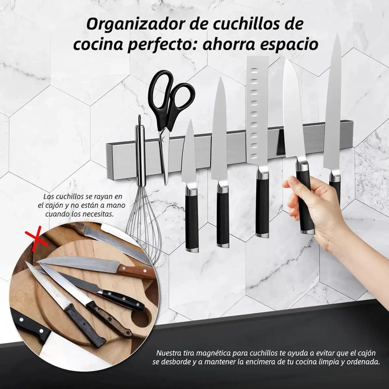 BARRA MAGNE TICA PARA CUCHILLOS Y UTENSILIOS DE COCINA - 9
