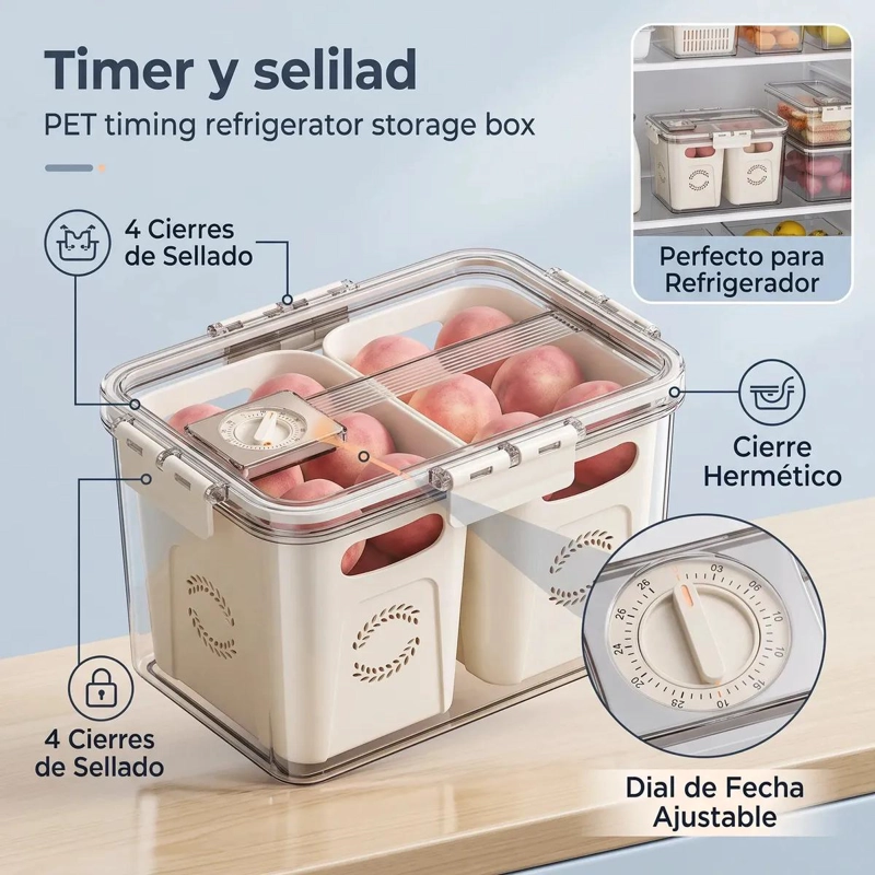 ORGANIZADOR DE FRUTAS Y VERDURAS CON CESTA Y TAPA TRANSPARENTE - 3