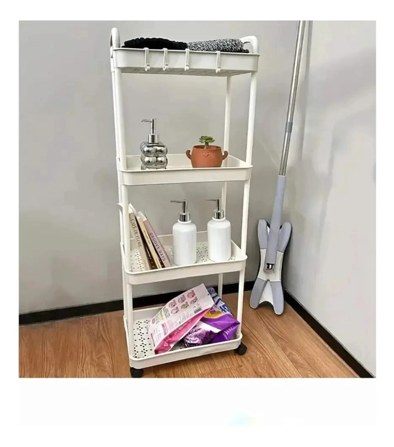 CARRITO ORGANIZADOR MULTIUSO DE 4 NIVELES COLOR BLANCO - 3