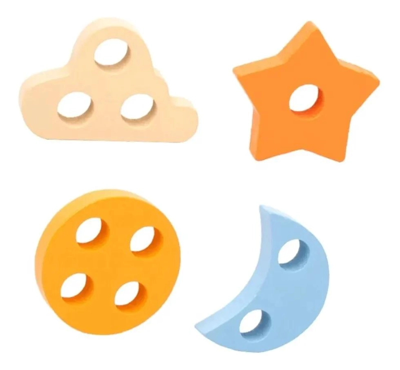JUGUETE APILABLE DE MADERA PARA BEBE S CON 12 PIEZAS - 2