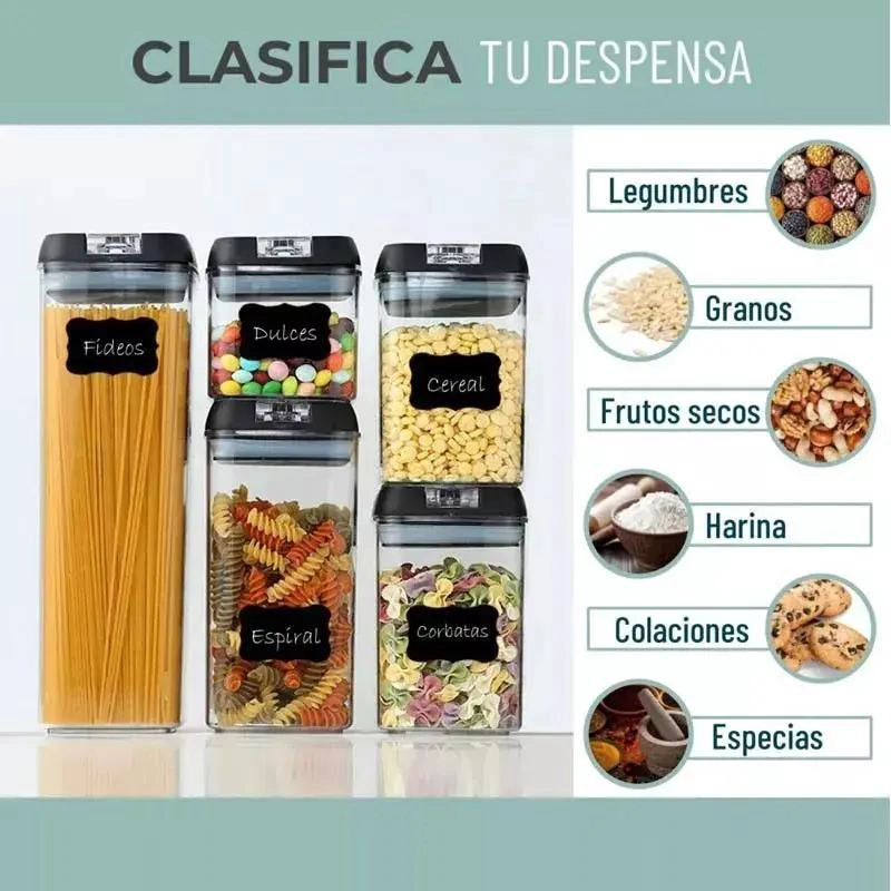 SET DE ENVASES HERME TICOS PARA ALMACENAMIENTO DE ALIMENTOS - 7