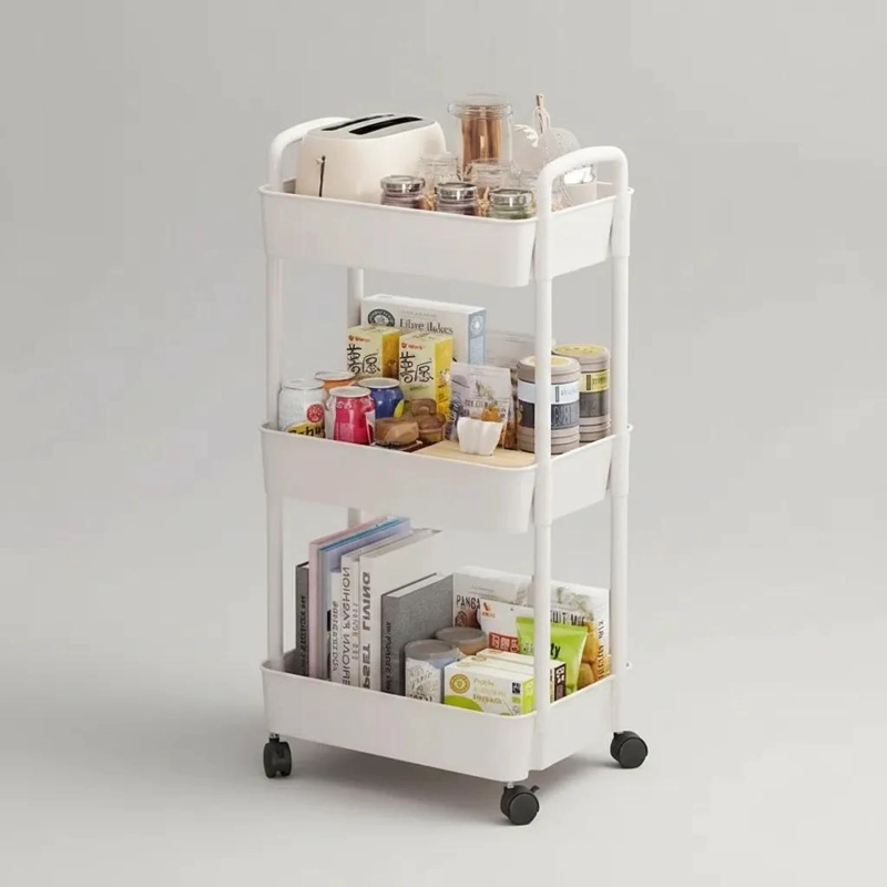 CARRITO ORGANIZADOR DE PLASTICO CON RUEDAS Y 3 NIVELES - 7