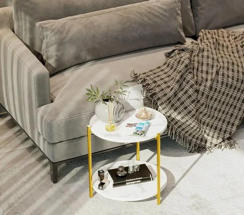 MESA CENTRO REDONDA ELEGANTE PARA LIVING Y EXTERIOR - 7