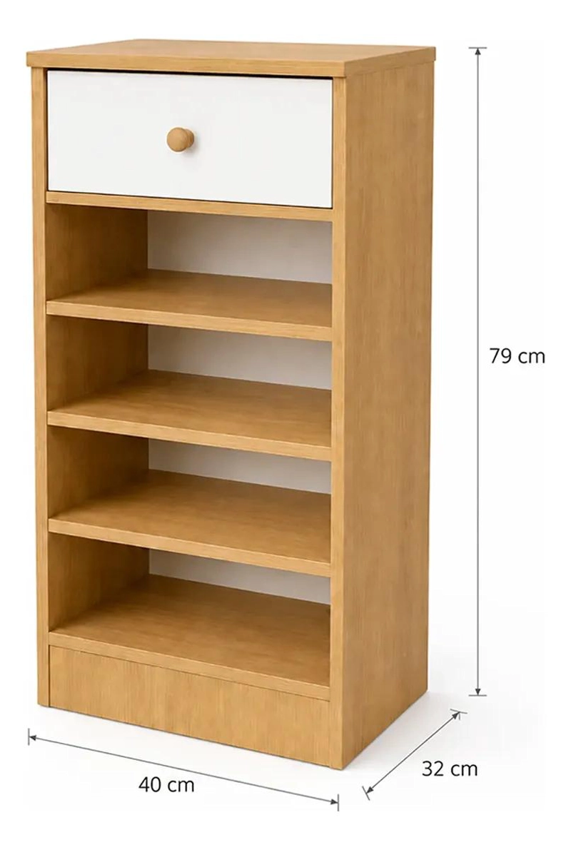 ZAPATERO ORGANIZADOR NORDICO DE 5 NIVELES CON CAJON 40X32X79CM - 2
