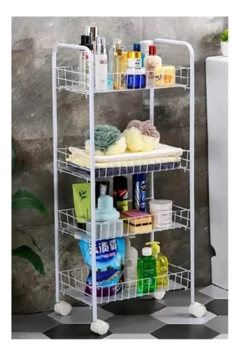 CARRITO ORGANIZADOR DE VERDURAS Y FRUTAS CON 4 ESTANTES Y RUEDAS - 3
