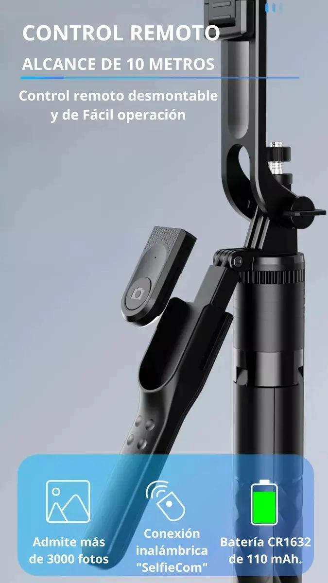 TRIPODE ESTABILIZADOR 360° CON CONTROL REMOTO BLUETOOTH - 3