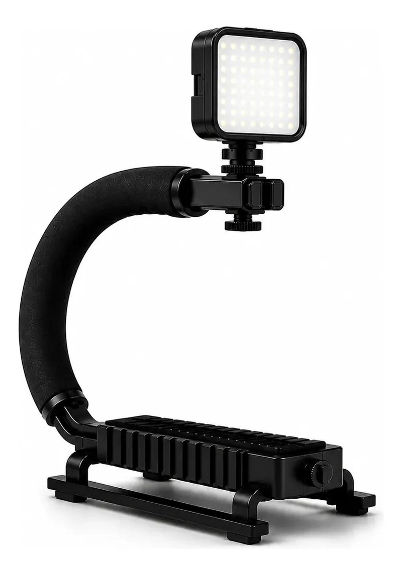 ESTABILIZADOR TIPO U PARA CAMARA Y CELULAR CON LUZ LED - 1