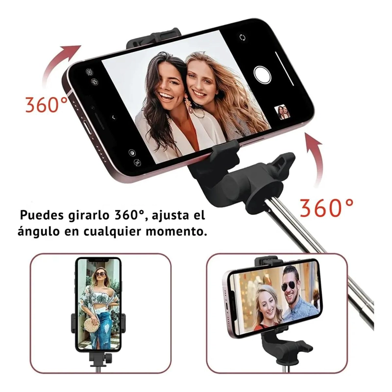 PALO SELFIE Y TRIPODE EXTENSIBLE CON CONTROL REMOTO - 2