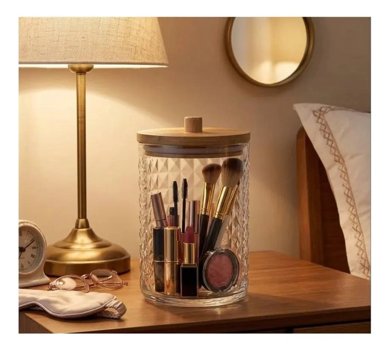 ORGANIZADOR CILINDRICO ACRILICO PARA COSME TICOS Y ACCESORIOS - 3